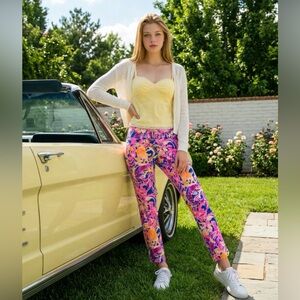 Lilly Pulitzer CALLAHAN CHINO Brilliant Blue Catch And Release Size 6 •excellent